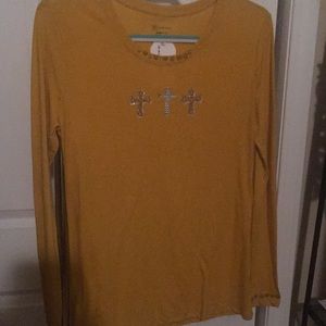 Dark Yellow Custom Made Long Sleeve Shirt